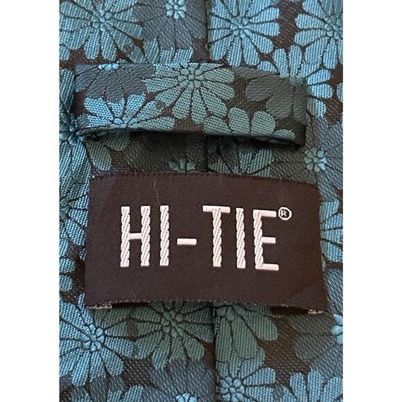 Hi Tie Green Hand Made 100% Silk Men’s Neck Tie - Picture 8 of 9